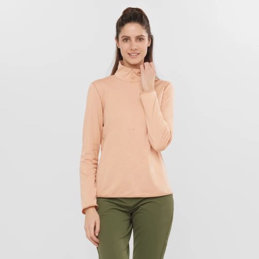 Apricot Salomon Essential Lightwarm Half Zip Women's Jackets | IE TS7139